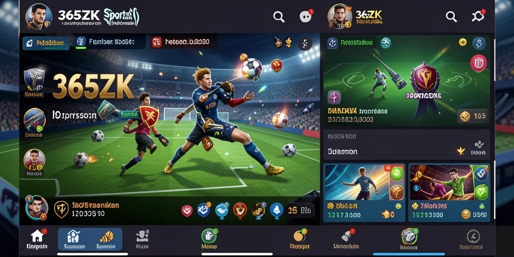 Tampilan layar utama aplikasi 365ZK dengan tampilan taruhan olahraga.