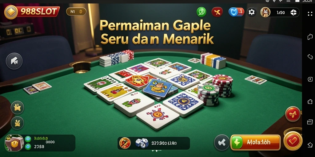 Tampilan gameplay Gaple yang menarik di 988SLOT.