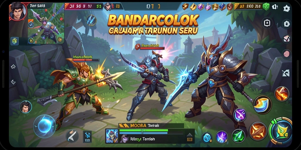 Tampilan gameplay seru dari BANDARCOLOK saat pertarungan antar tim.