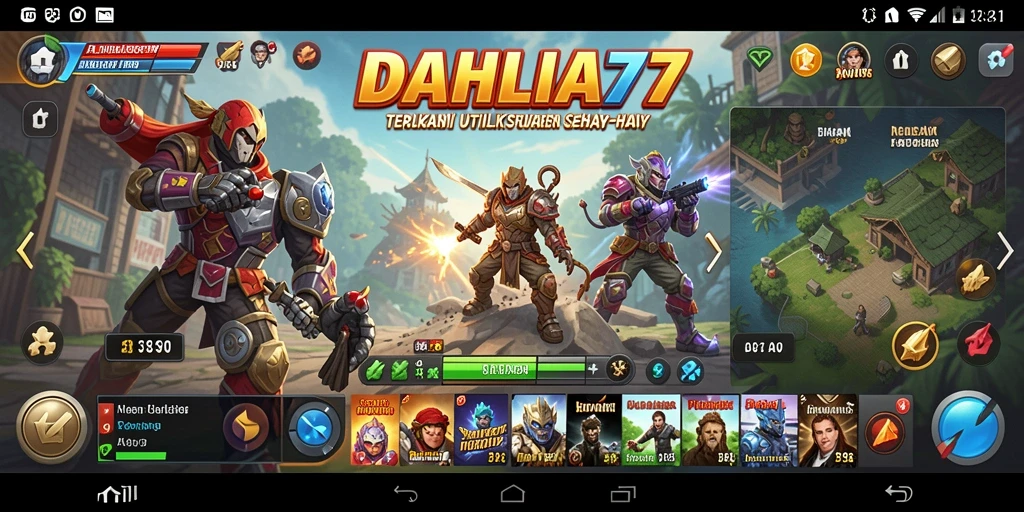 Tampilan antarmuka utama DAHLIA77 yang user-friendly dan fungsional.