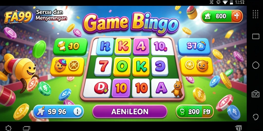 Tampilan utama gameplay Bingo yang seru dan interaktif.
