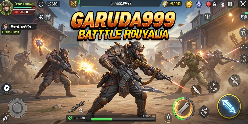 Tampilan gameplay intens dalam arena pertempuran GARUDA999.