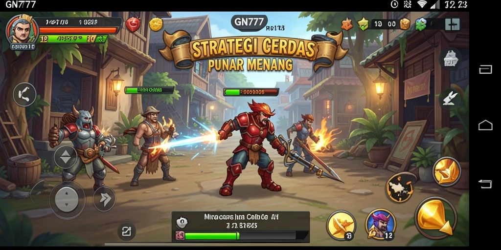 Tangkapan layar gameplay GN777 menunjukkan pertempuran strategi yang mendebarkan.