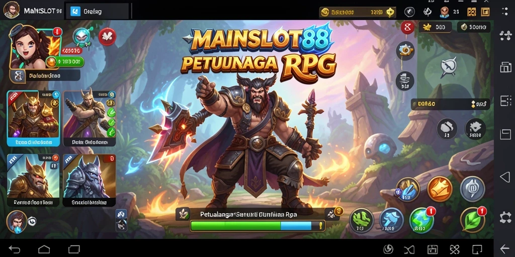 Screenshot gameplay MAINSLOT88 menampilkan karakter bertarung di dunia RPG yang memukau.