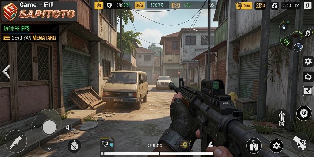 Tangkapan layar permainan SAPITOTO menampilkan aksi seru dalam mode FPS.
