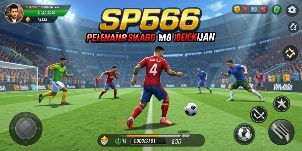 Screenshot gameplay SP666 yang menampilkan aksi seru pertandingan olahraga.