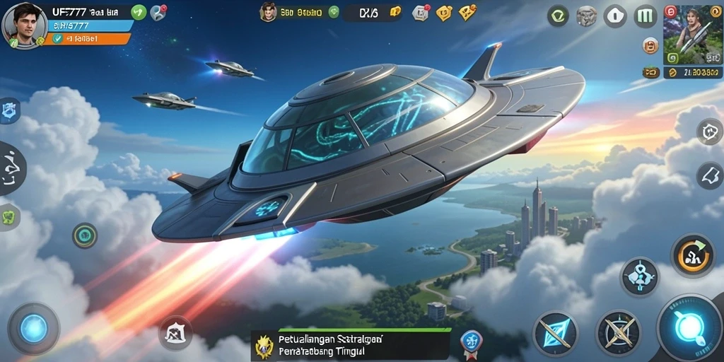 Gambaran gameplay epik dalam UFO777 dengan strategi luar angkasa.
